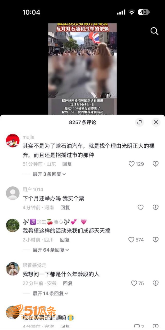 伦敦裸骑 千人光身骑相关图片5
